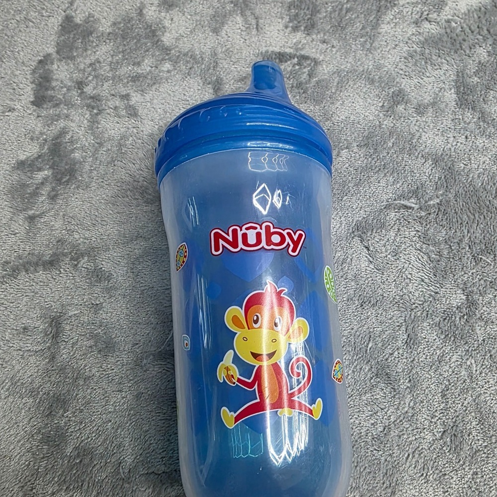 Nuby Insulated No Spill Easy Sip Cup-Retired-Blue/Monkey‎